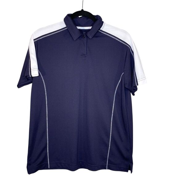Tiger Brand Mens Navy Golf Polo Shirt Size Large Short Sleeve Lightweight - Picture 2 of 5